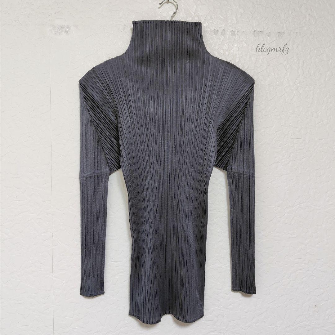 美品 PLEATS PLEASE ハイネック カットソー シャツ イッセイミヤケ