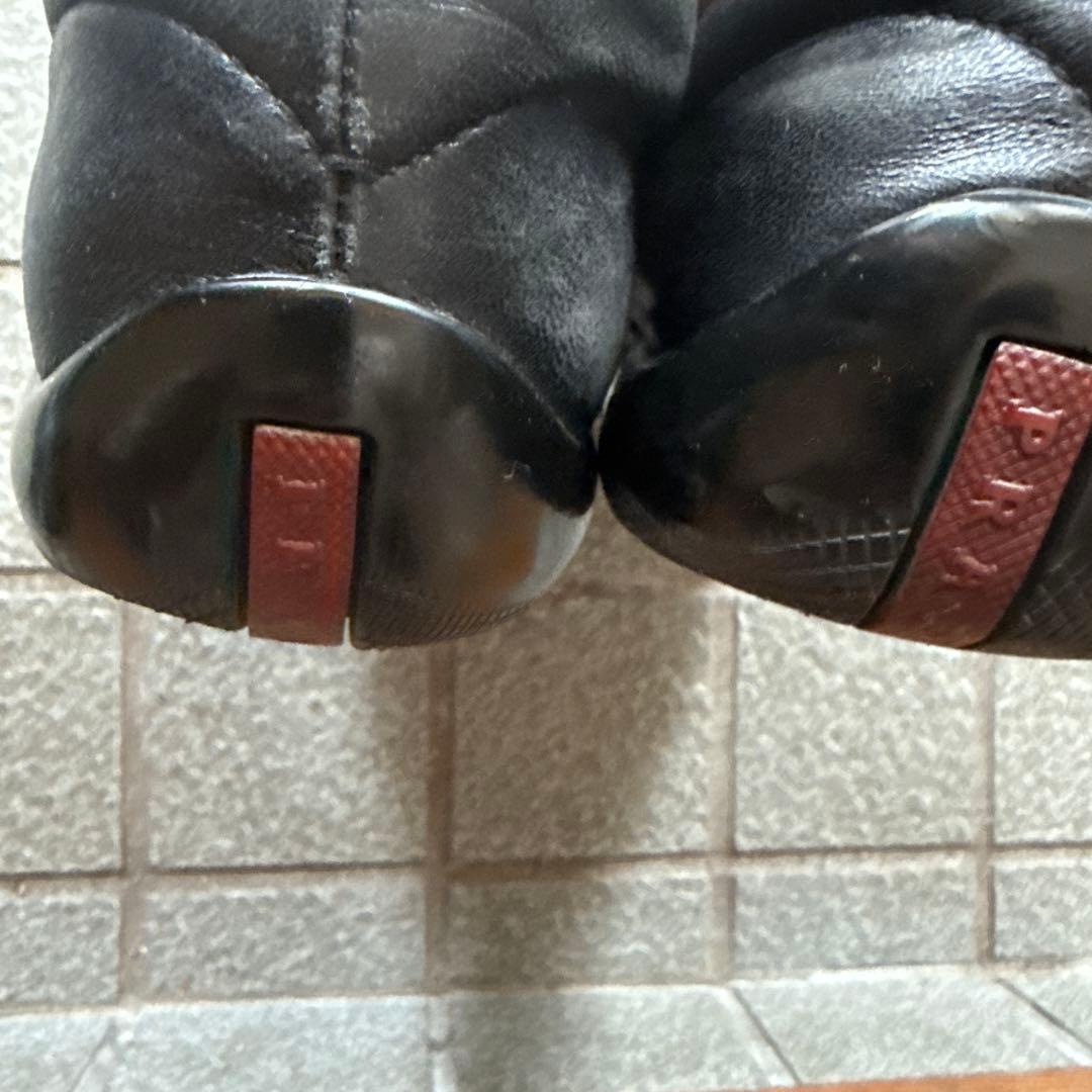 靴 PRADA SPORT Velcro Leather Loafers black