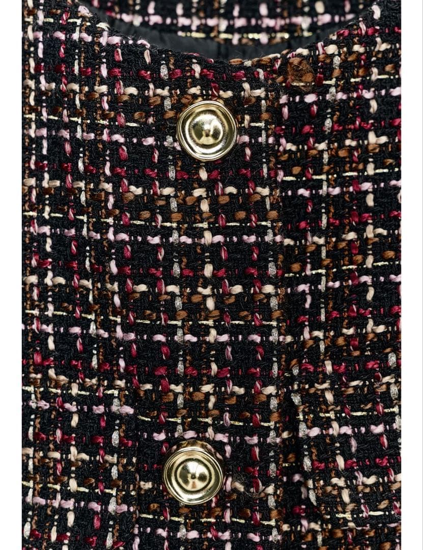 新品未使用　タグ付き　ZARA ベルト付きテクスチャーベスト ツイードベスト