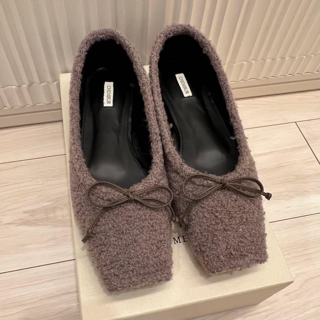 未使用✨chembur チェンバー フラットシューズ ボア 23h 23.5