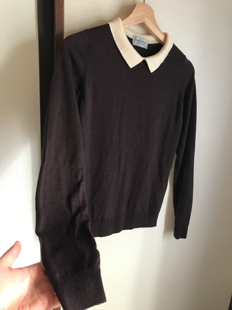 JOHN SMEDLEY 長袖ニット M ダークブラウン