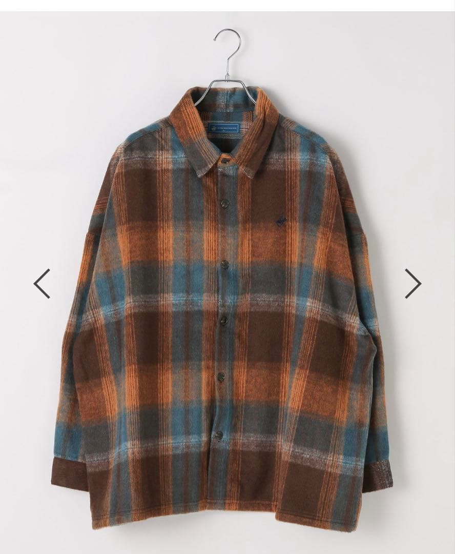 LEPSIM シャギーチェックシャツ　ブラウン