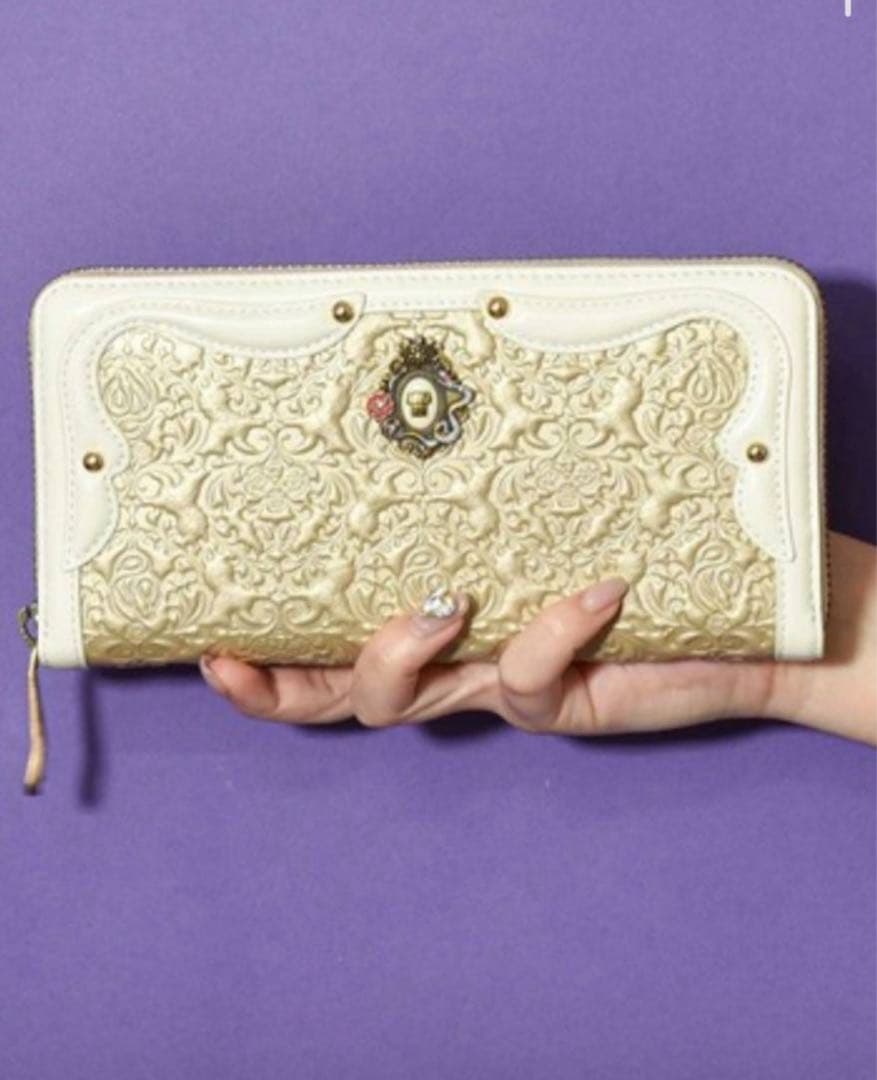 完売品‼️ANNA SUI/セルバン ラウンド長財布/ゴールドホワイト