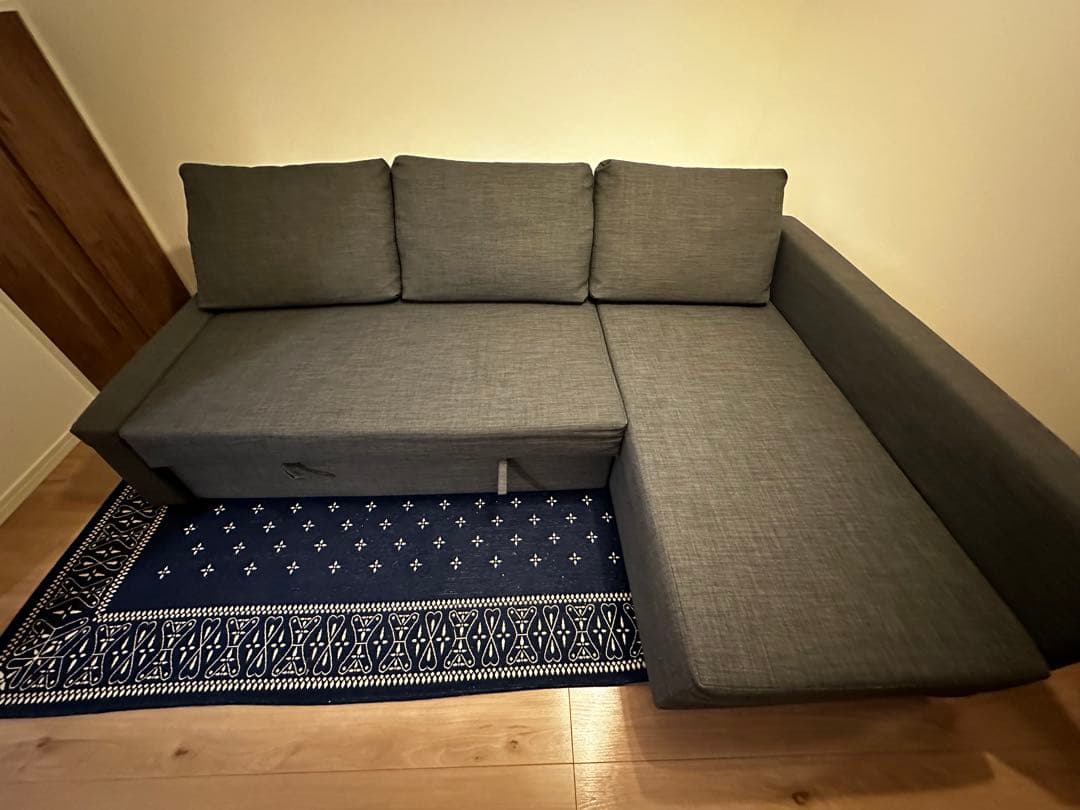 【直接引取限定】フリーヘーテン グレー IKEA ソファベッド ダブルベッド