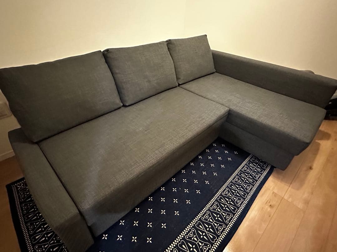 【直接引取限定】フリーヘーテン グレー IKEA ソファベッド ダブルベッド