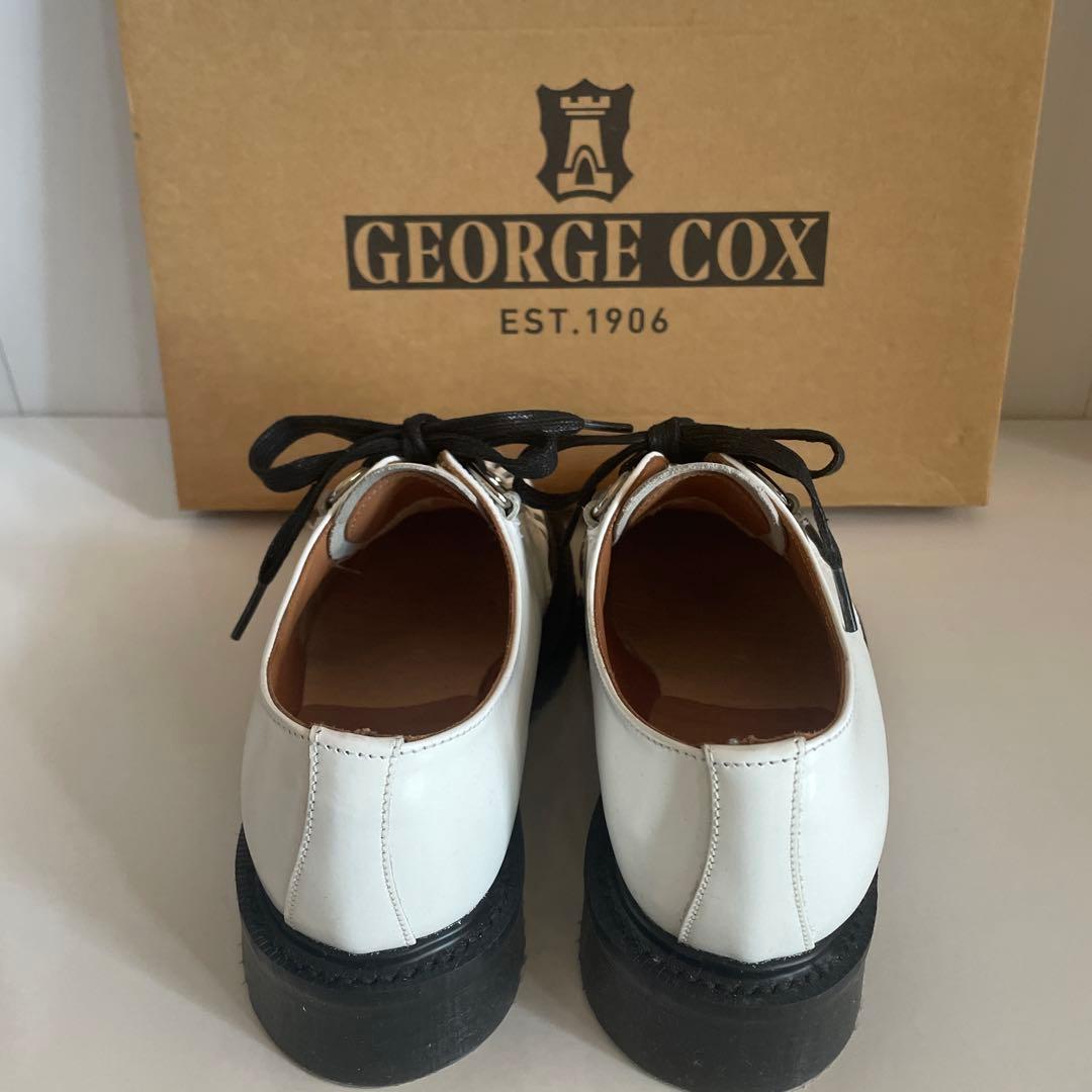 E COX ホワイトDリング編み込みシューズサイズUK3