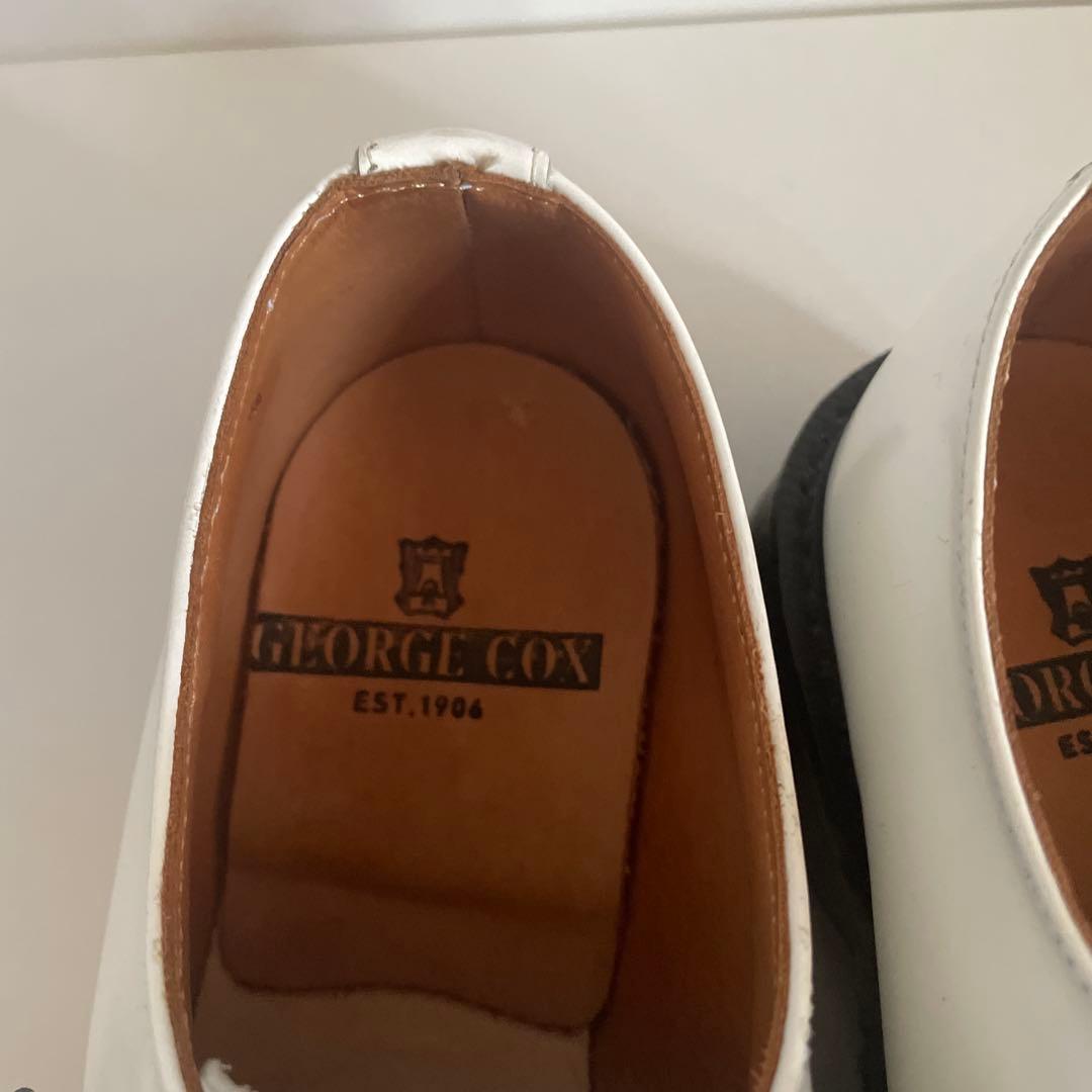 E COX ホワイトDリング編み込みシューズサイズUK3