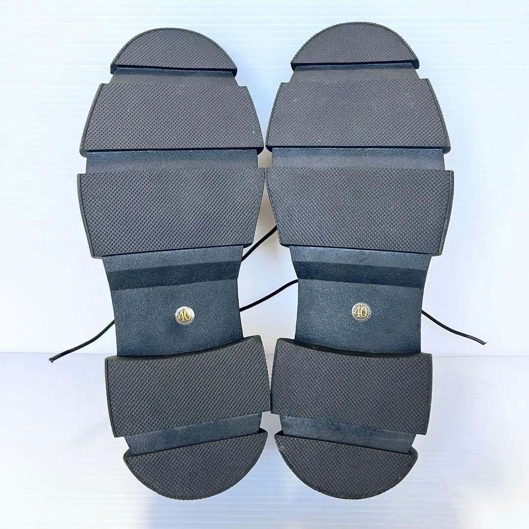 未使用級✨ マナ MANA 厚底レースアップシューズ　黒 25cm