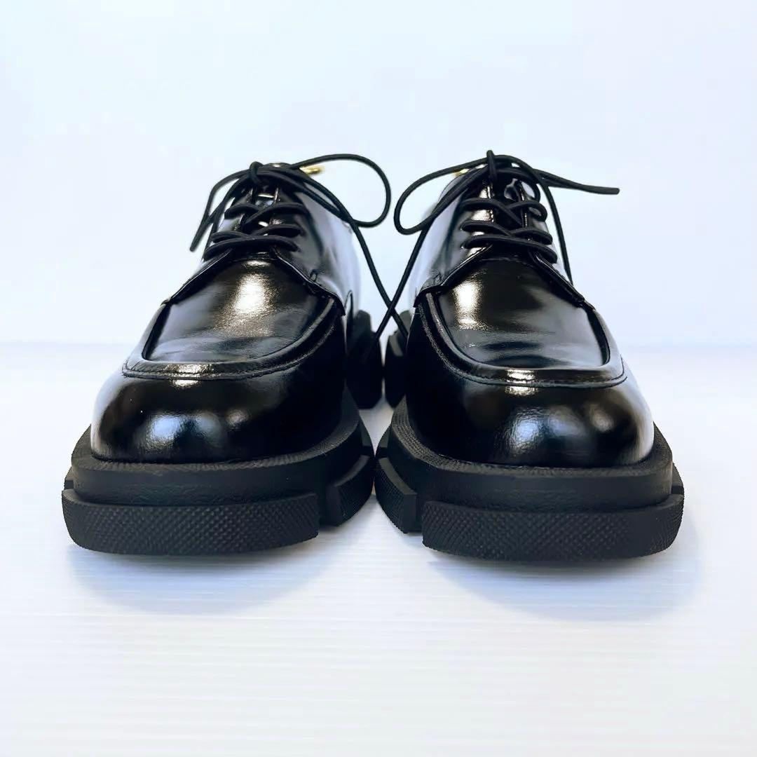 未使用級✨ マナ MANA 厚底レースアップシューズ　黒 25cm