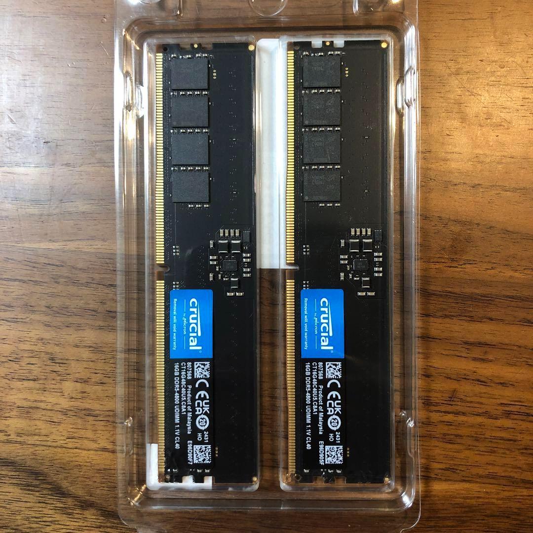 クルーシャル デスクトップ用メモリ 16GBX2枚 DDR5-4800