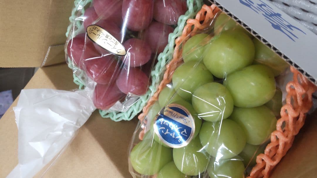 大人気2品種セット！「クイーンルージュ2房」と「シャインマスカット2房」 秀品