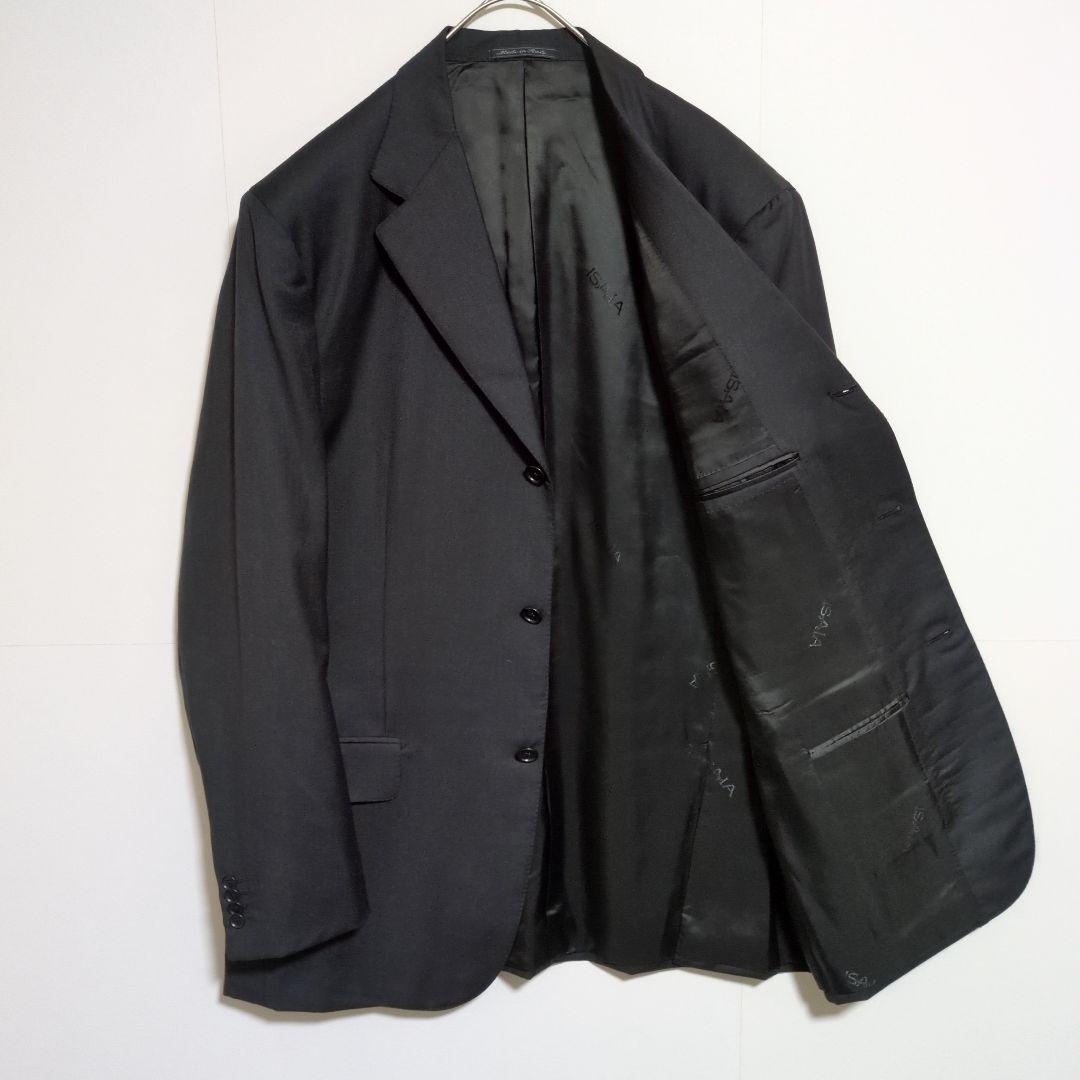 イザイア　スーツ　セットアップ　黒　super130‘s　イタリア製　54