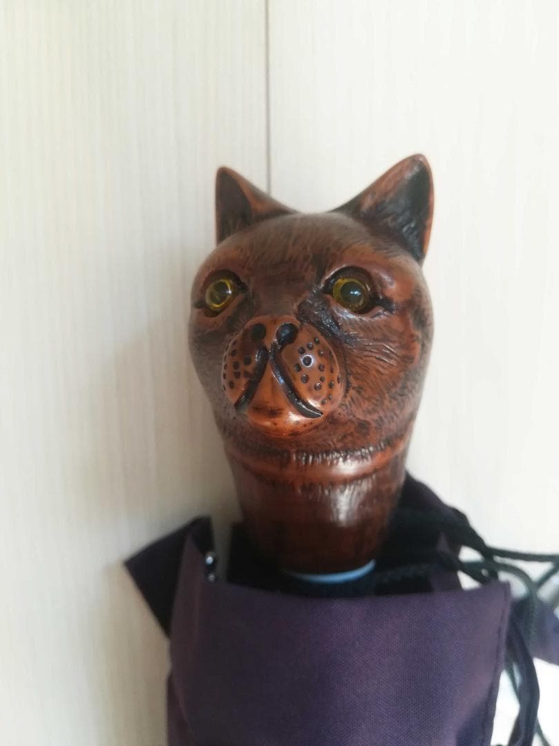 Guy de jean 折り畳み傘 雨/日傘兼用：ネコ（プルーン）