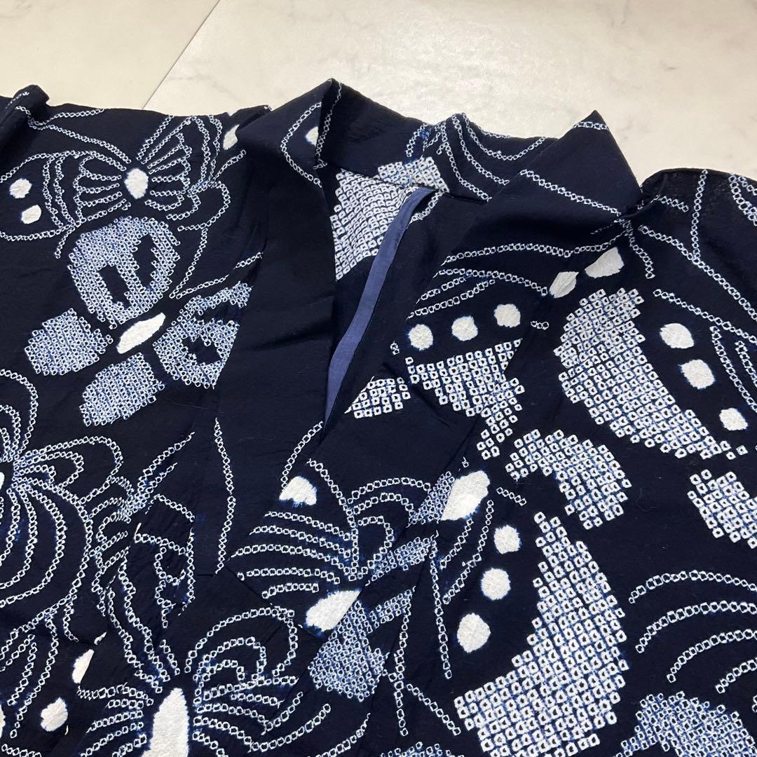 厳選◆夏物浴衣◆美品◆愛知県有松鳴海絞り◆木綿◆総手絞り◆裄69.5丈156.5