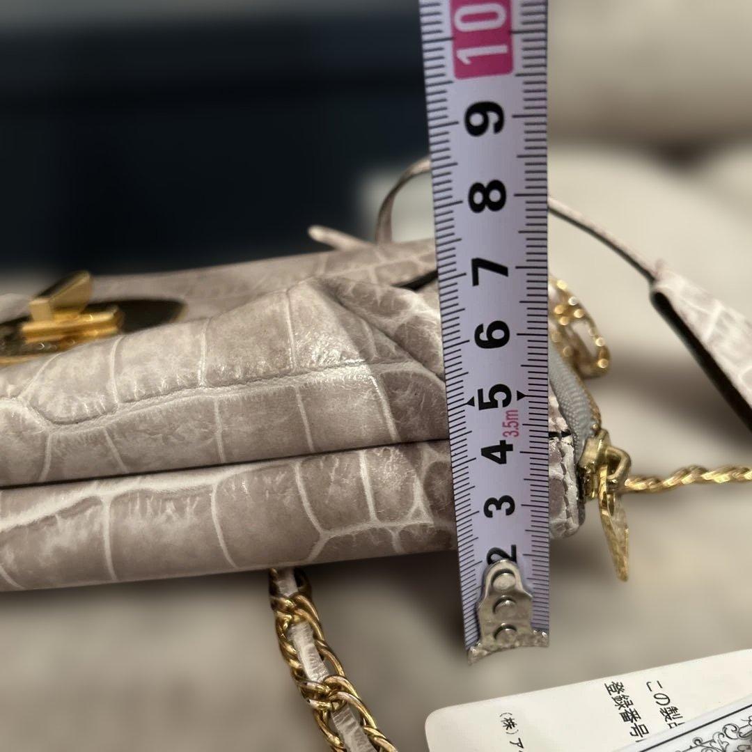 極美品　ADMJウォレットショルダーバッグ　クロコ型押し