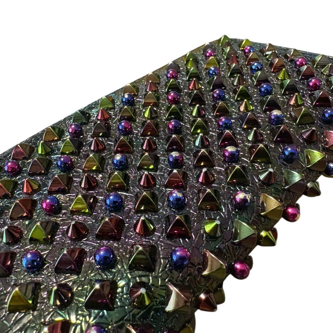 美品 クリスチャンルブタン パネトーネ マルチカラー ラウンドファスナー