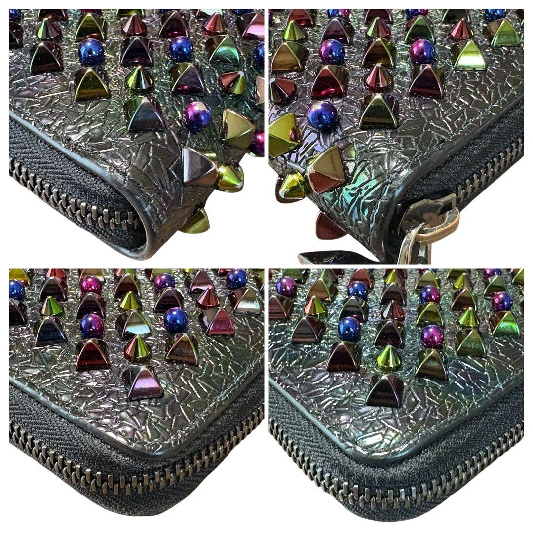 美品 クリスチャンルブタン パネトーネ マルチカラー ラウンドファスナー