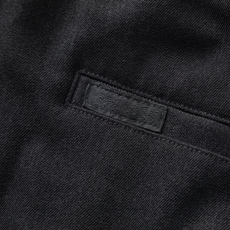 Begin別注 超キレイに穿けるテーパードスラックス ウールタッチ　ブラック　M