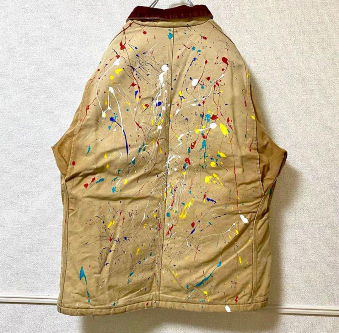 一点物！ 90s カーハート ダックジャケット 中綿 ペイント Carhartt