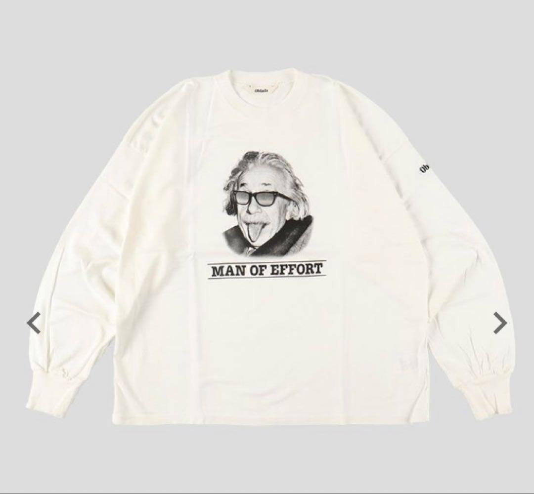oblada オブラダ　アインシュタイン　ロングTシャツ　白