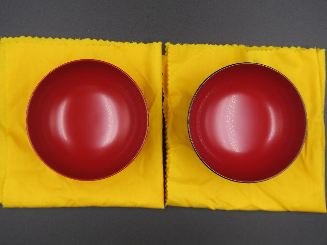 【輪島塗】夫婦椀 松沈金 大向高洲堂 福久勝利作 朱・黒塗 天然木 二客揃 共箱