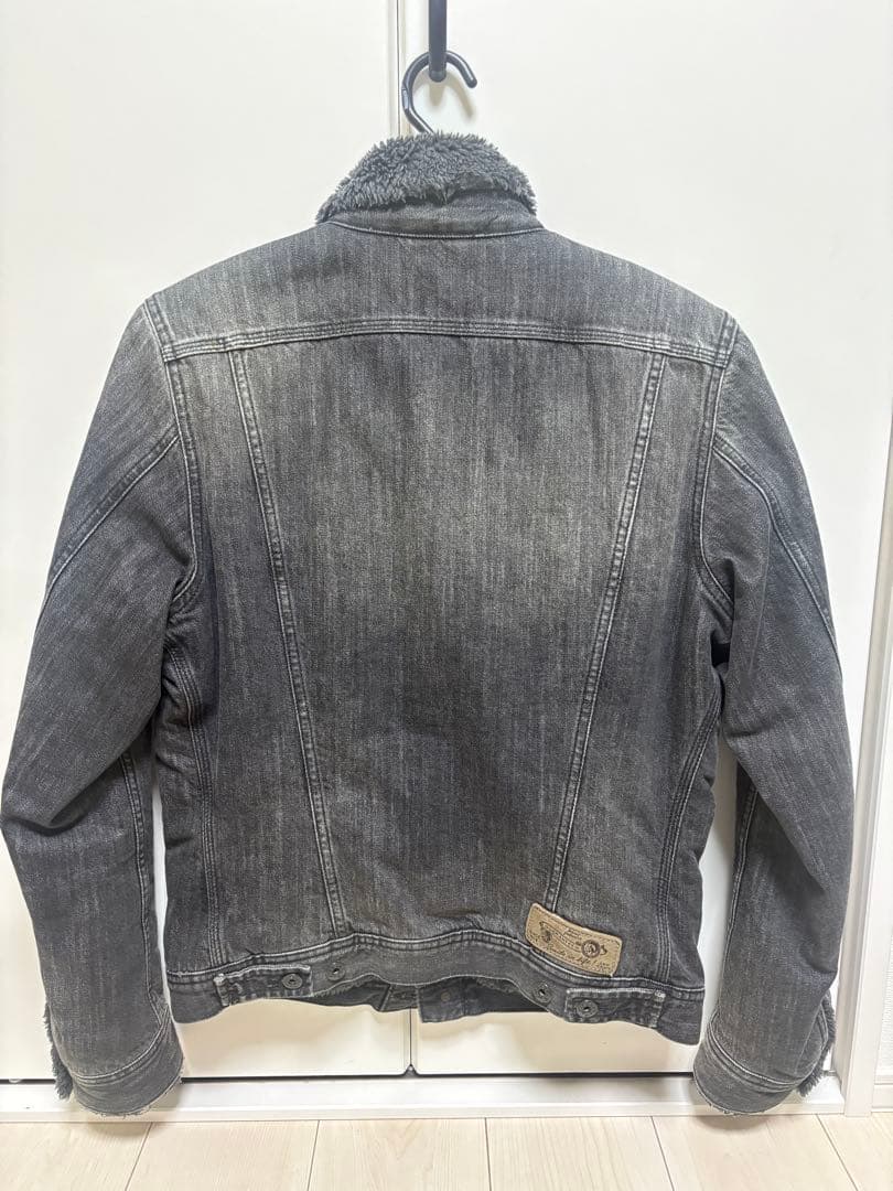 Diesel ボア襟付きデニムジャケット Mサイズ　グレー