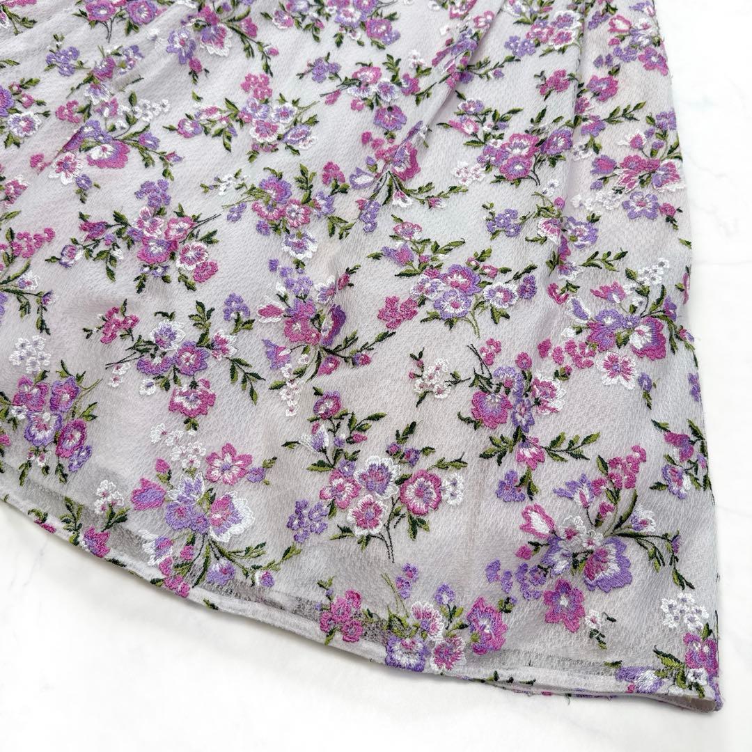 TOCCA トッカ CINI ドレス 花柄 刺繍 ワンピース フレア 0 ピンク