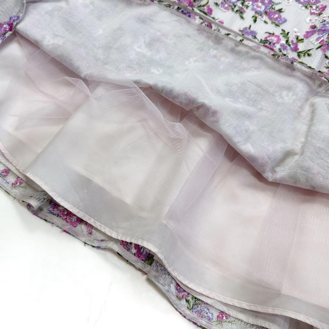 TOCCA トッカ CINI ドレス 花柄 刺繍 ワンピース フレア 0 ピンク