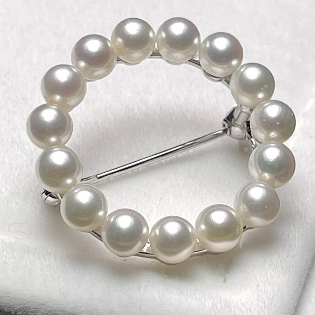 【MIKIMOTO/ミキモト】オーロラ アコヤパール 15P サークル ブローチ