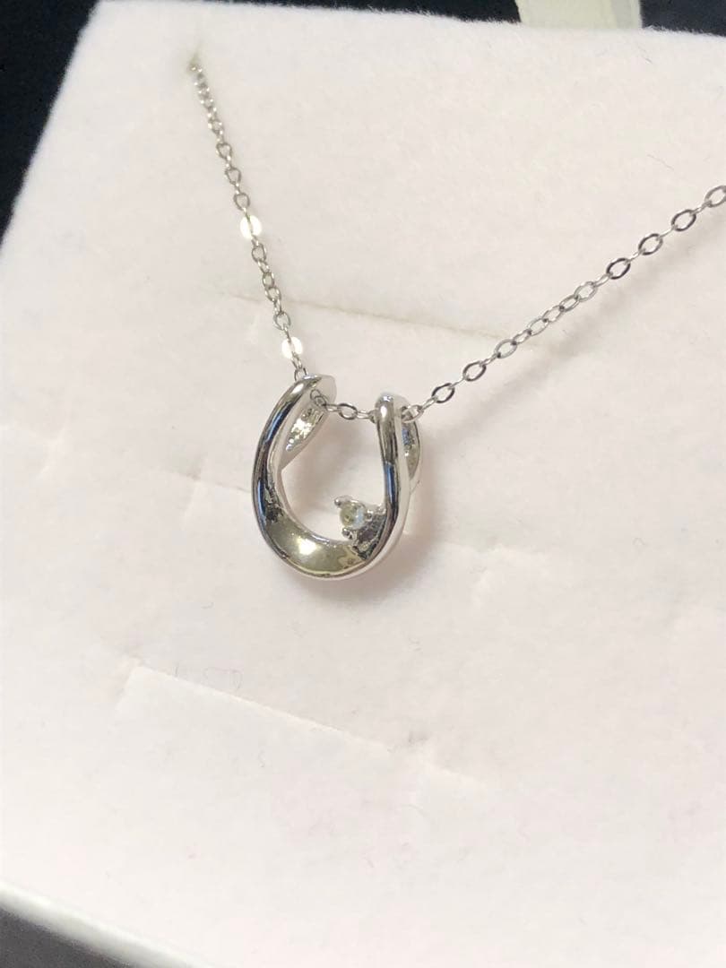 新品!鑑別付き! 天然ダイヤモンド 馬蹄 ネックレス プラチナ pt850