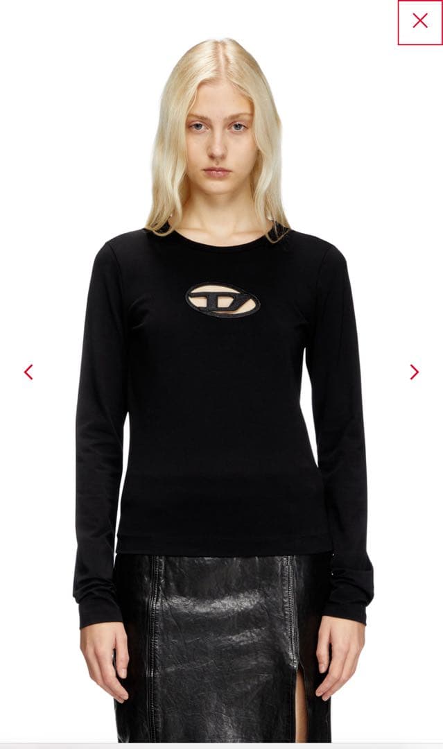 DIESEL ブラック 長袖カットソー