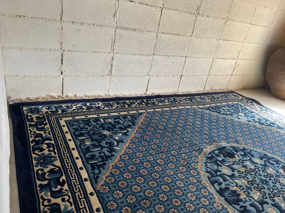 中国段通　4畳半　245×245 正方形　絨毯　カーペット　毛100% 手織り