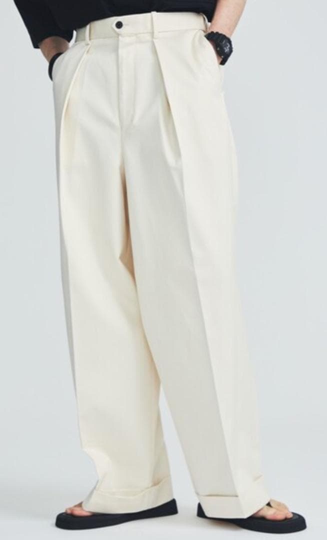 【markaware】PLEATED WIDE TROUSERS（白：2）