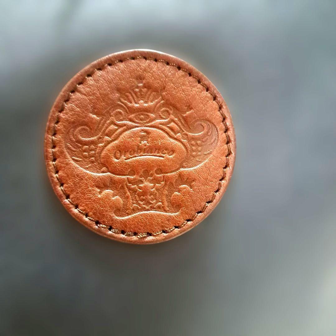 【美品】オロビアンコ レザーショルダーバッグ 革ロゴタグ&ゴールド金具 ネイビー