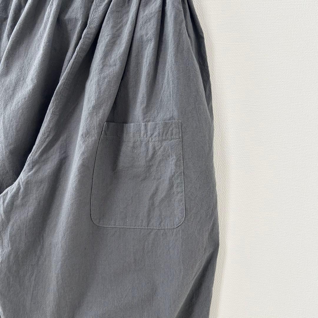 huis 遠州織物 コードレーンバルーンパンツ　グレー