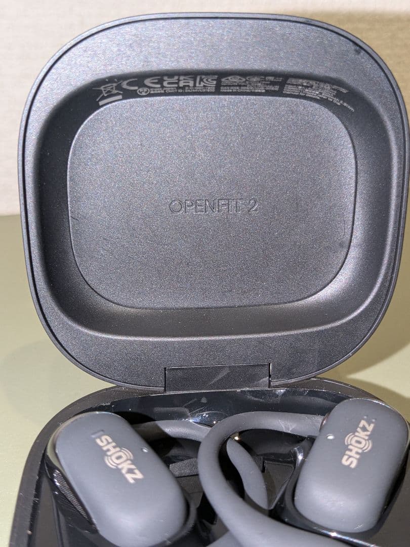 SHOKZ OPENFIT 2 ワイヤレスイヤホン ブラック 充電ケース付き