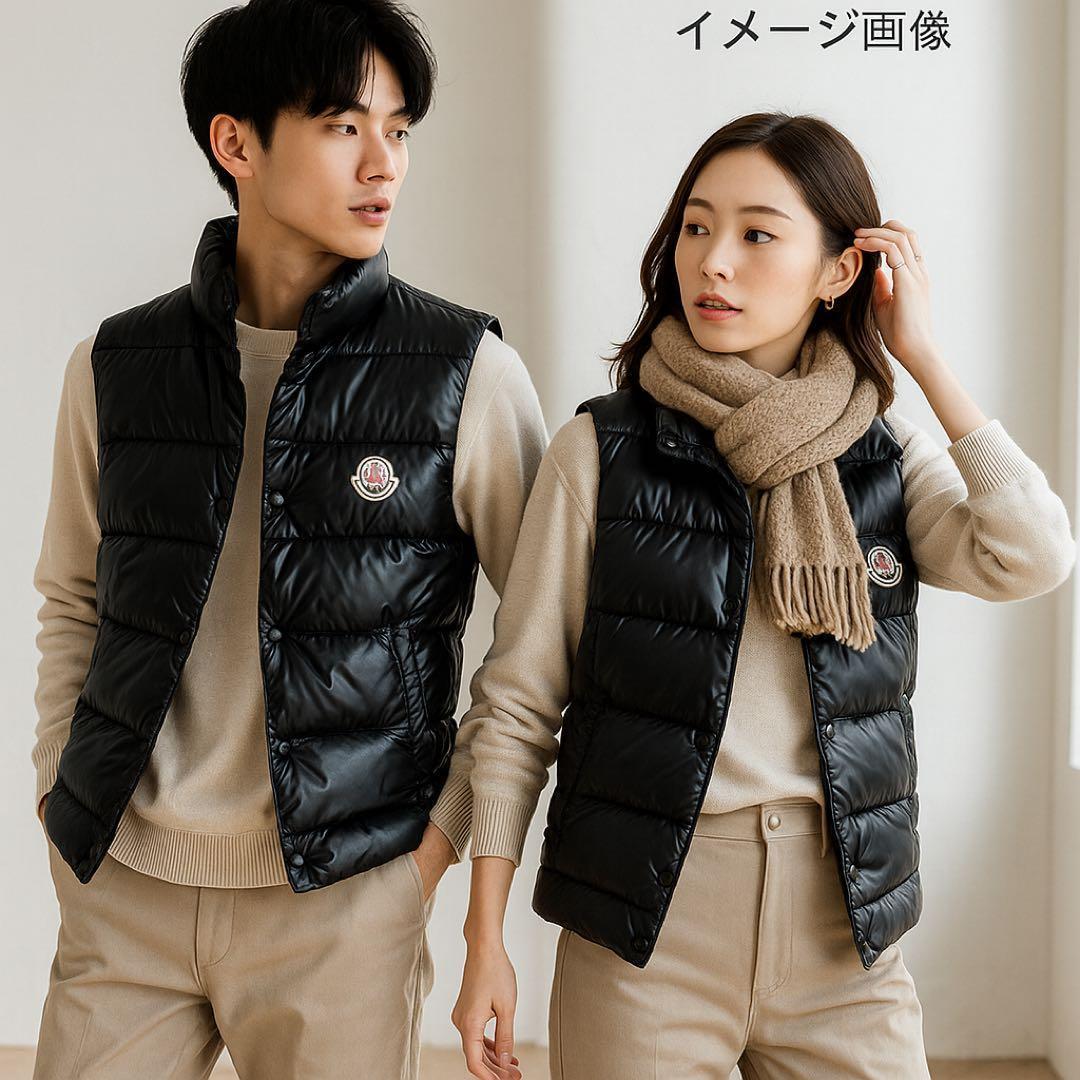 超美品！モンクレール GUI ダウンベスト ブラック スナップボタン ウィメンズ