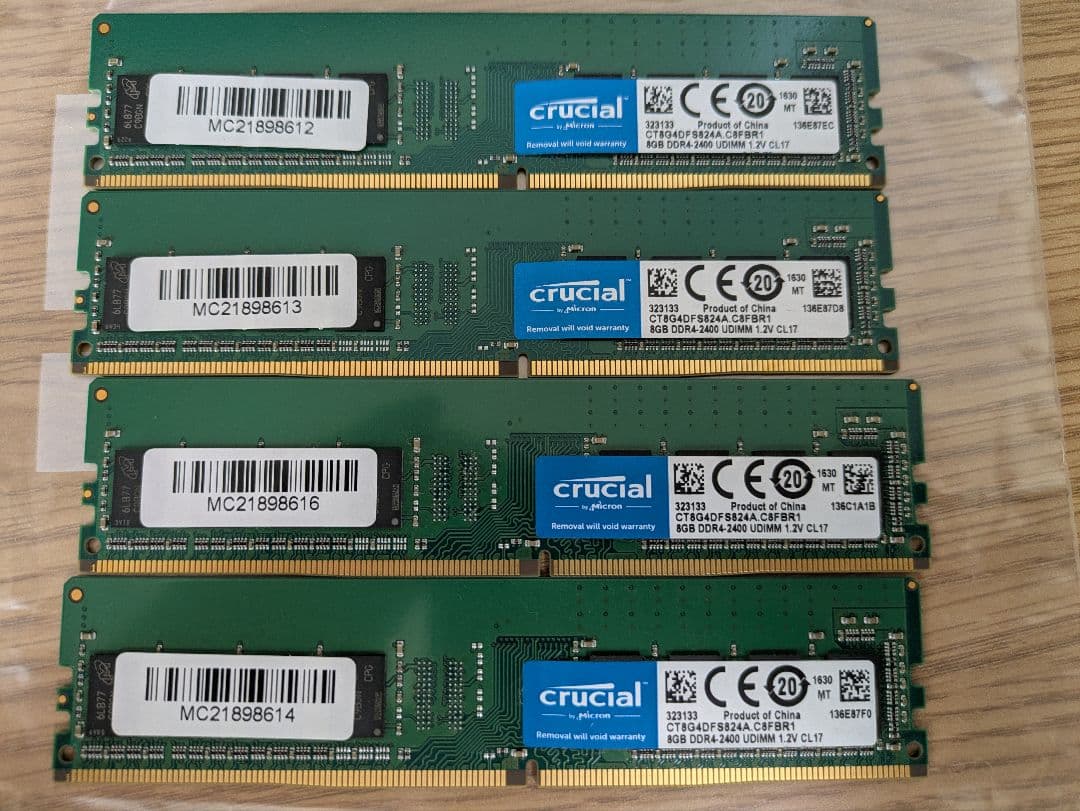 ASUS X99 マザーボード(6800K CPU、メモリ8GB×4付き)