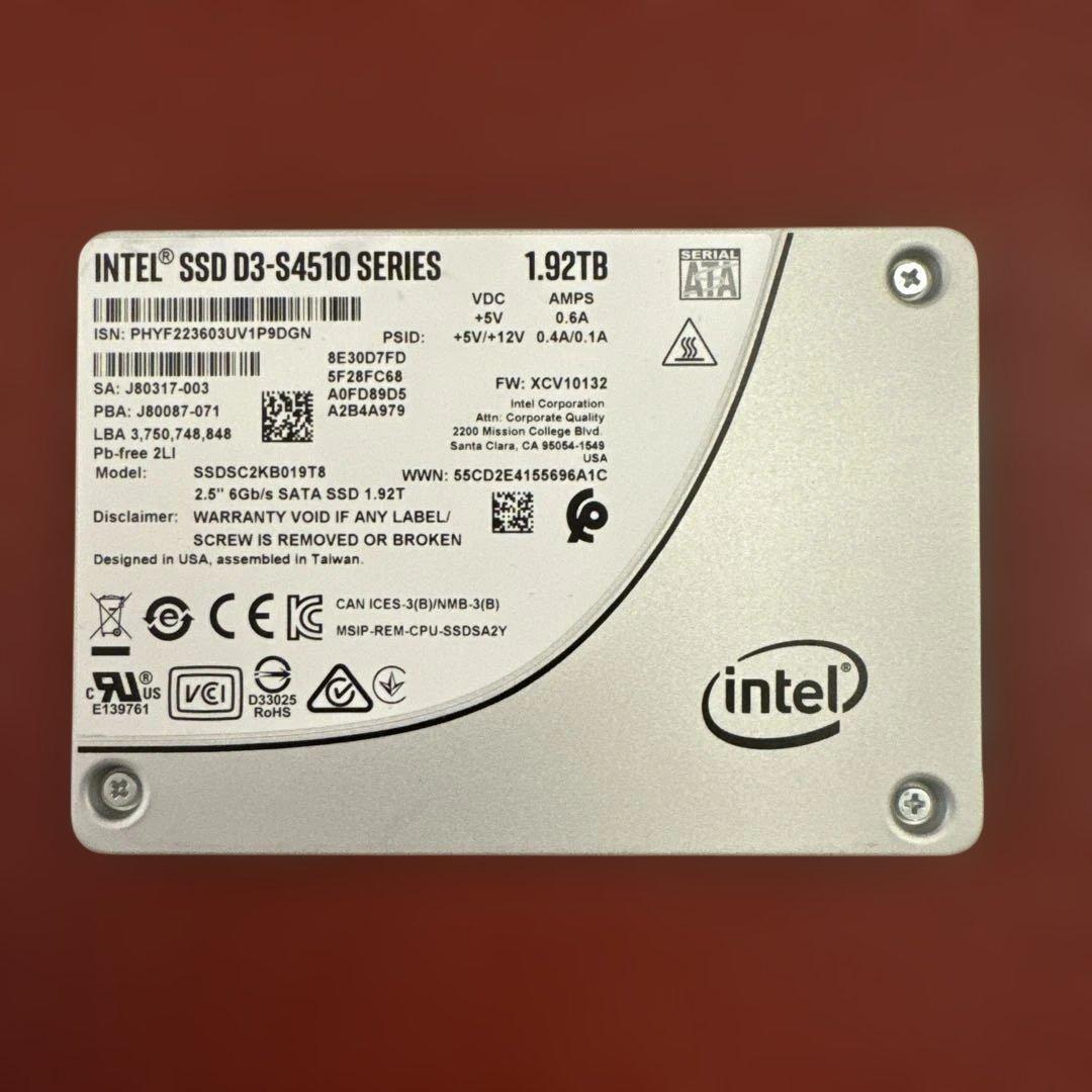 Intel D3-S4510 Sata SSD 1.92TB ③