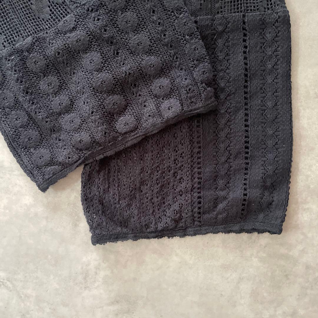TODAYFUL パッチワーク レースパンツ ブラック 38 刺繍 トゥデイフル