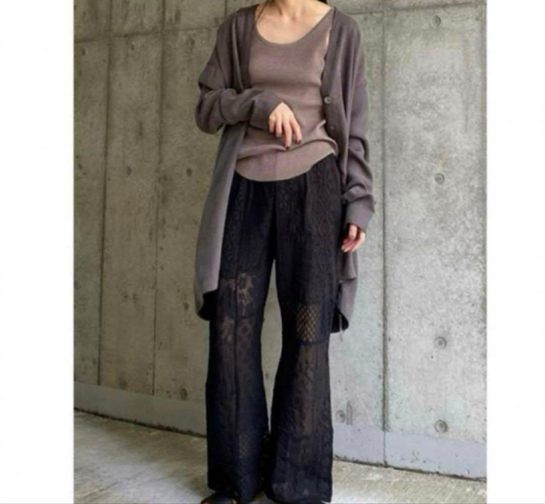 TODAYFUL パッチワーク レースパンツ ブラック 38 刺繍 トゥデイフル