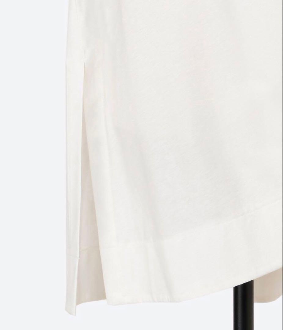 ロッタ様本日中ebure 白クリアギザコットン ロングフレアカットソ