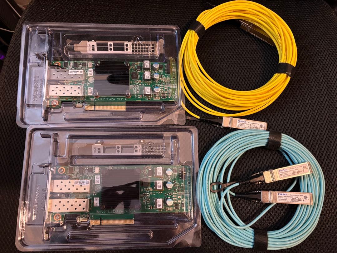 ConnectX-4 25GbE/10GbE +25G AOCケーブル　2セット