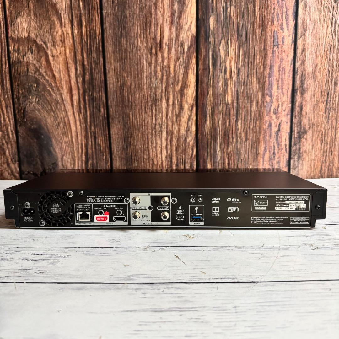 SONY ソニー ブルーレイレコーダー BDZFBW1000 4K対応 20年製