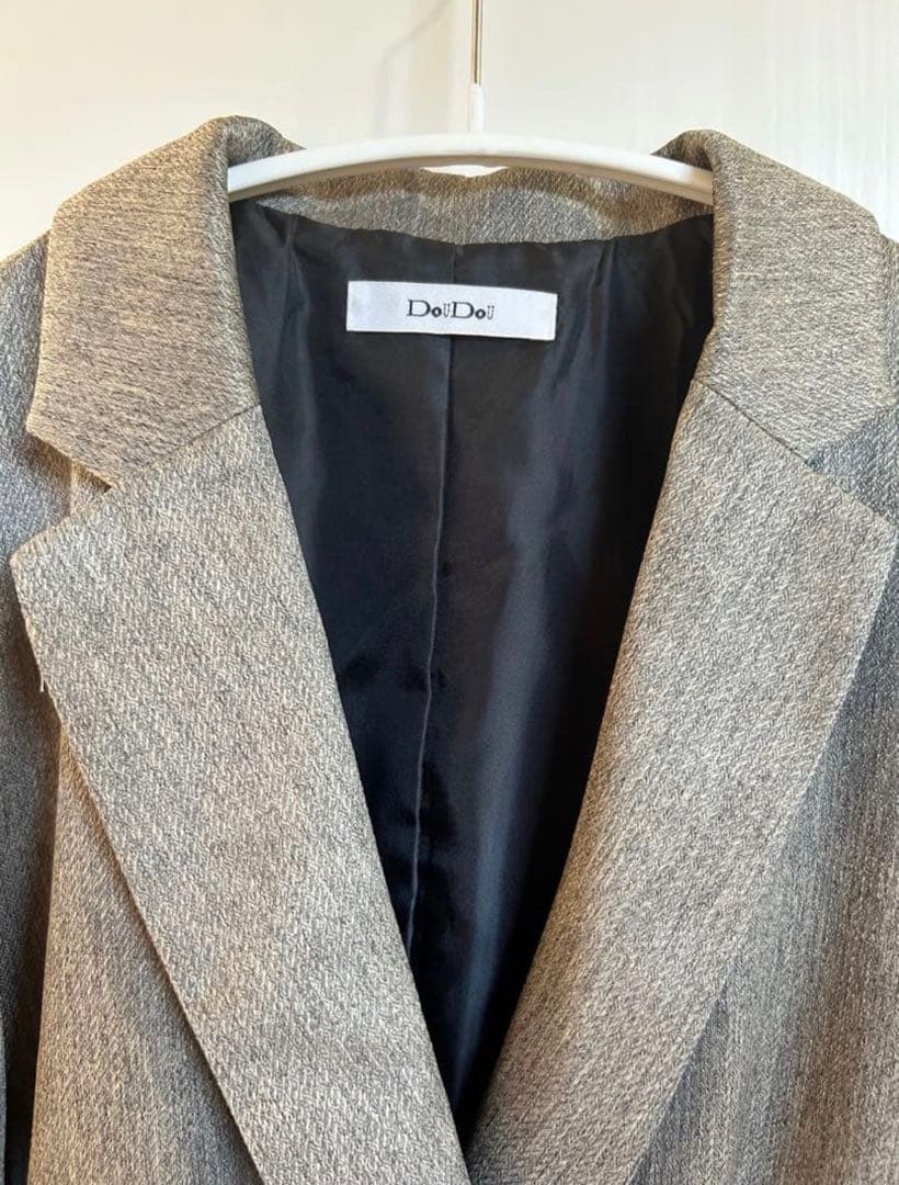 美品　doudou ヘリンボンダブルジャケット ベージュ