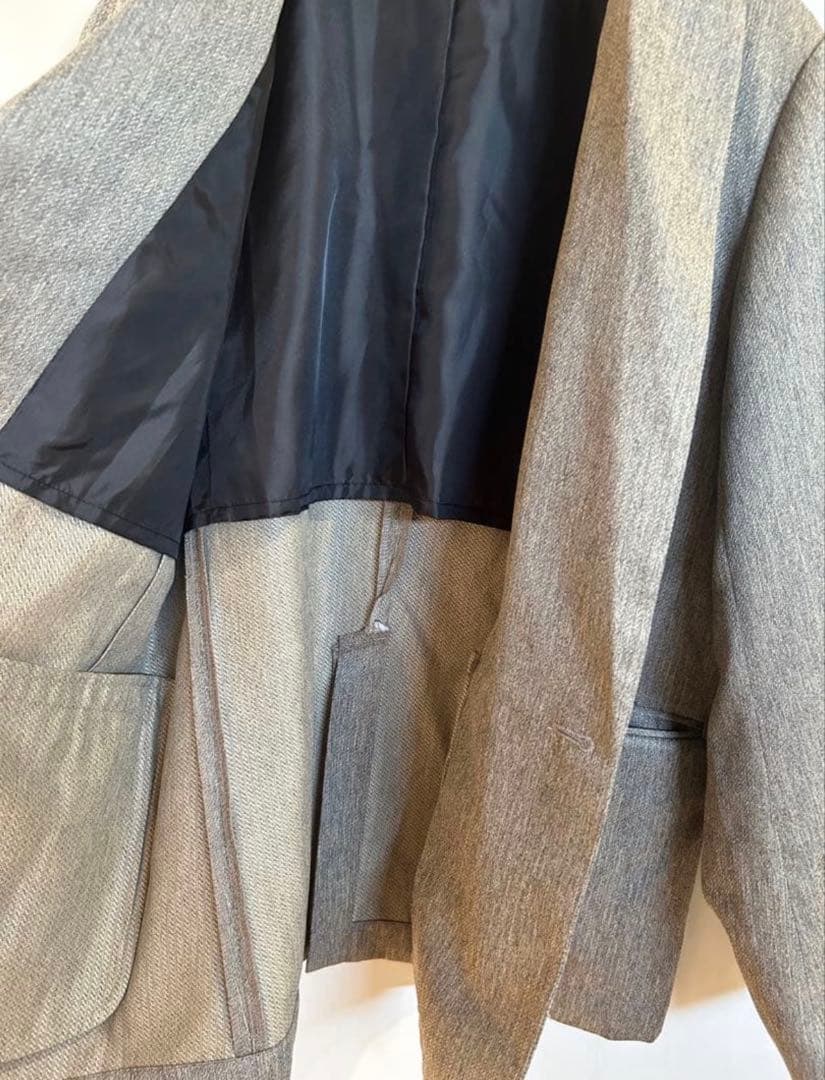 美品　doudou ヘリンボンダブルジャケット ベージュ