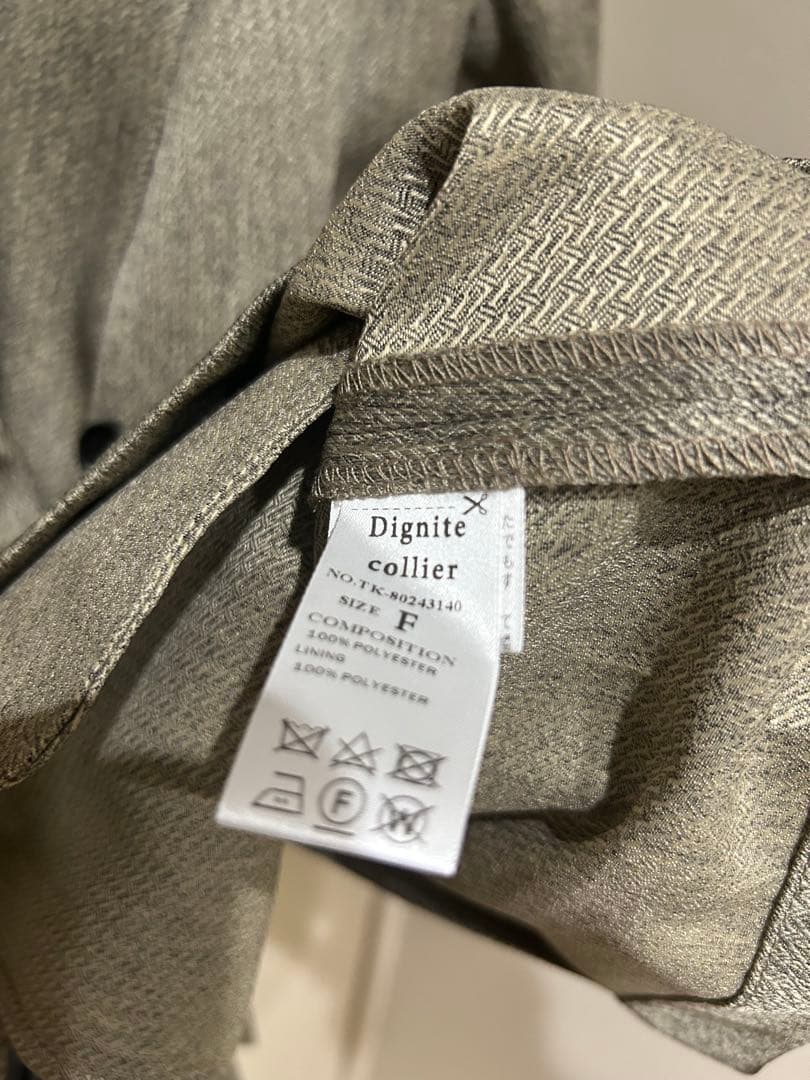 美品　doudou ヘリンボンダブルジャケット ベージュ