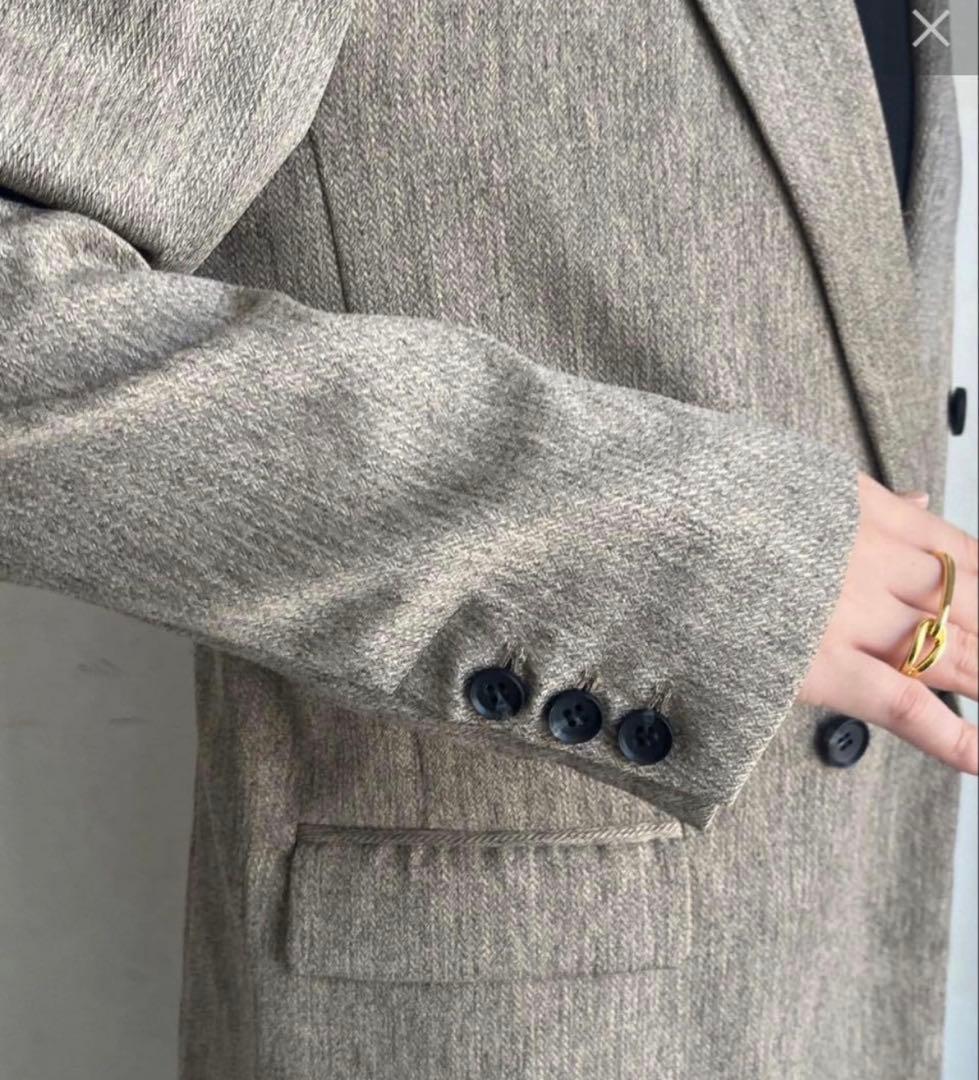 美品　doudou ヘリンボンダブルジャケット ベージュ