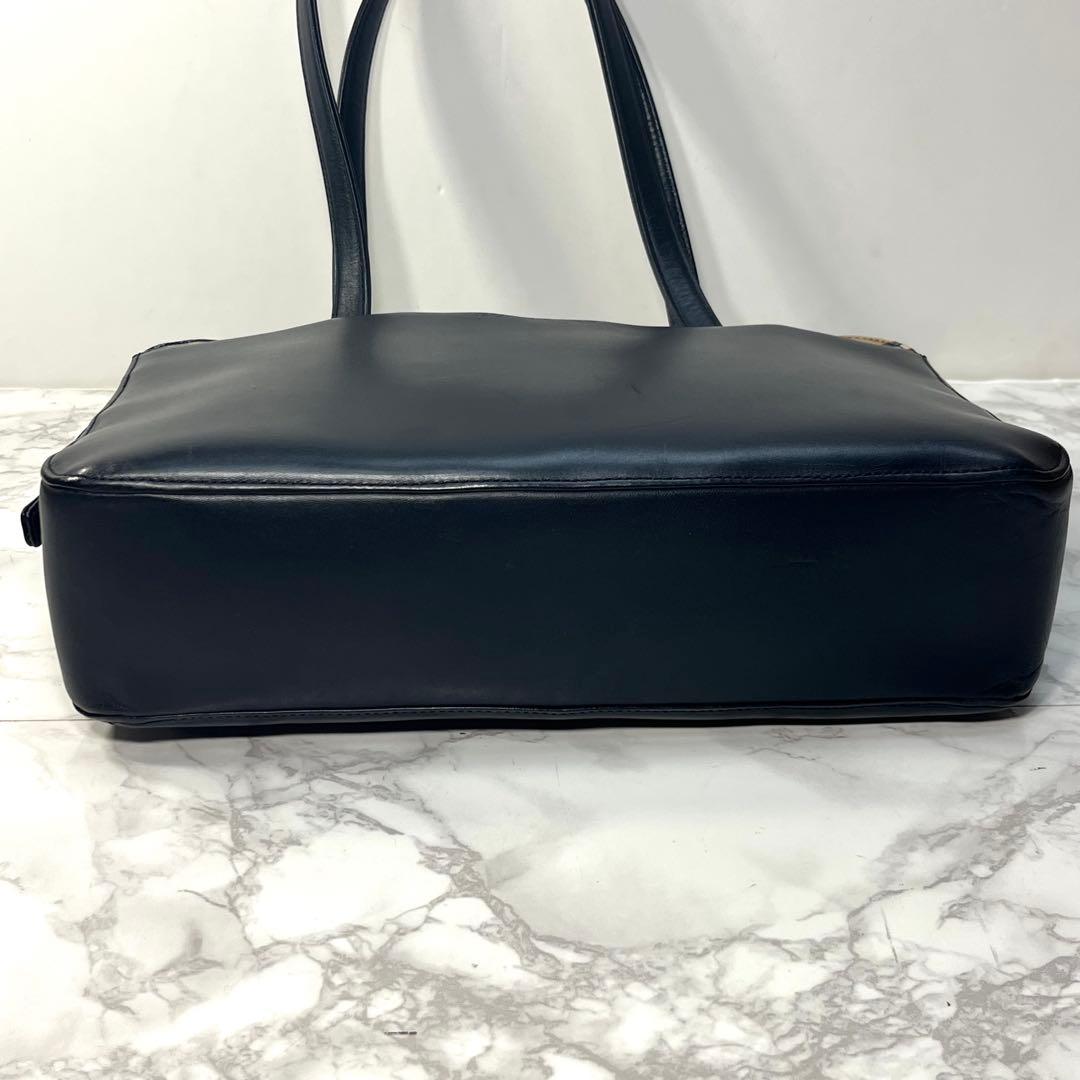 Y2K バーバリー ビジネスバッグ 牛革 黒 ノバチェック トートバッグ