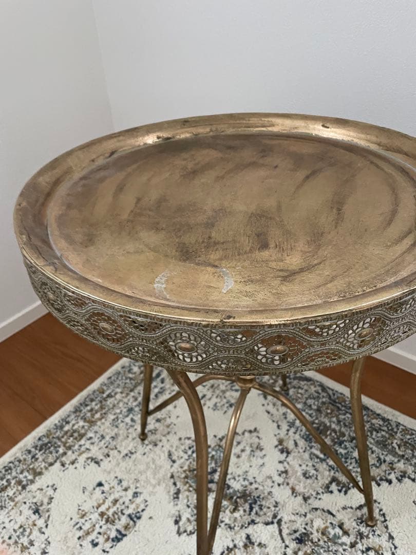 モロッコ風金色サイド　アンティーク　テーブル